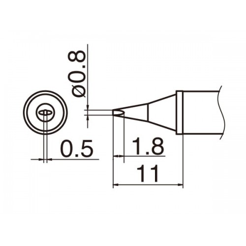 HAKKO T12-WD08 Soldering Tip Shape-0.8Wd For FM-2025. FM-2027. FM-2028. FX-9501 HAKKO T12-WD08 Soldering Tip Shape-0.8Wd For FM-2025. FM-2027. FM-2028. FX-9501