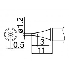 HAKKO T12-WD12 Soldering Tip Shape-1.2Wd For FM-2025. FM-2027. FM-2028. FX-9501