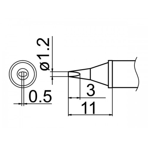 HAKKO T12-WD12 Soldering Tip Shape-1.2Wd For FM-2025. FM-2027. FM-2028. FX-9501 HAKKO T12-WD12 Soldering Tip Shape-1.2Wd For FM-2025. FM-2027. FM-2028. FX-9501