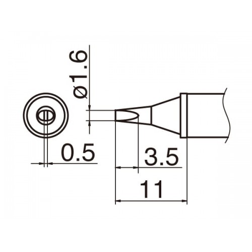 HAKKO T12-WD16 Soldering Tip Shape-1.6Wd For FM-2025. FM-2027. FM-2028. FX-9501 HAKKO T12-WD16 Soldering Tip Shape-1.6Wd For FM-2025. FM-2027. FM-2028. FX-9501