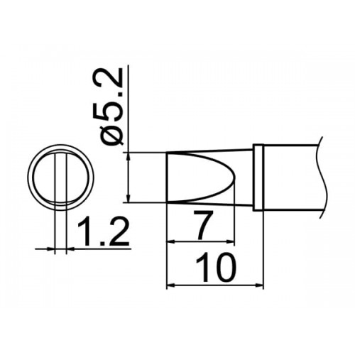 HAKKO T12-WD52 Soldering Tip Shape-5.2Wd For FM-2025. FM-2027. FM-2028. FX-9501 HAKKO T12-WD52 Soldering Tip Shape-5.2Wd For FM-2025. FM-2027. FM-2028. FX-9501
