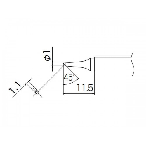 HAKKO T13-BCF1 Soldering Tip Shape-1Bc Tinned Surface Only For FM-2026 HAKKO T13-BCF1 Soldering Tip Shape-1Bc Tinned Surface Only For FM-2026