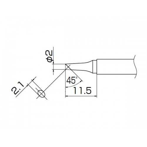 HAKKO T13-BCF2 Soldering Tip Shape-2Bc Tinned Surface Only For FM-2026 HAKKO T13-BCF2 Soldering Tip Shape-2Bc Tinned Surface Only For FM-2026