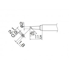 HAKKO T13-BCM2 Soldering Tip Shape-2Bc W/Indent For FM-2026