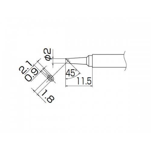 HAKKO T13-BCM2 Soldering Tip Shape-2Bc W/Indent For FM-2026 HAKKO T13-BCM2 Soldering Tip Shape-2Bc W/Indent For FM-2026