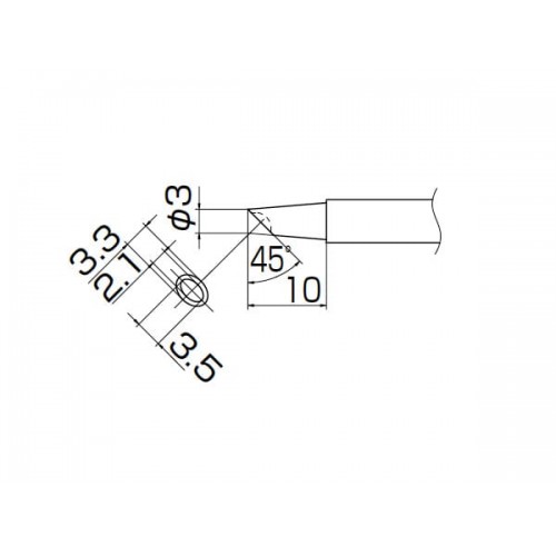 HAKKO T13-BCM3 Soldering Tip Shape-3Bc W/Indent For FM-2026 HAKKO T13-BCM3 Soldering Tip Shape-3Bc W/Indent For FM-2026