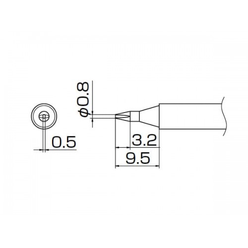 HAKKO T13-D08 Soldering Tip Shape-0.8D For FM-2026 HAKKO T13-D08 Soldering Tip Shape-0.8D For FM-2026