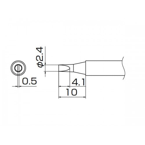 HAKKO T13-D24 Soldering Tip Shape-2.4D For FM-2026 HAKKO T13-D24 Soldering Tip Shape-2.4D For FM-2026