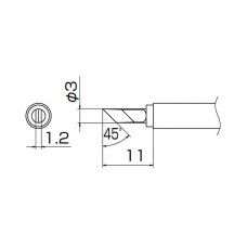 HAKKO T13-KU Soldering Tip Shape-Ku For FM-2026