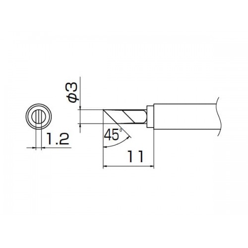 HAKKO T13-KU Soldering Tip Shape-Ku For FM-2026 HAKKO T13-KU Soldering Tip Shape-Ku For FM-2026