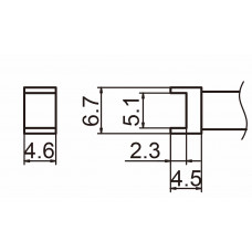 HAKKO T15-1001 Tunnel size 5.1x4.6 soldering tip for handpiece FM-2027 and FM-2028