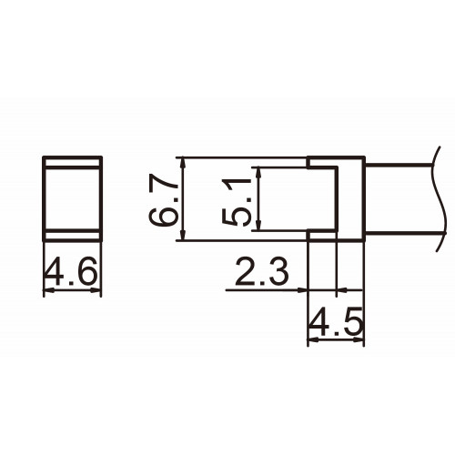 HAKKO T15-1001 Tunnel size 5.1x4.6 soldering tip for handpiece FM-2027 and FM-2028