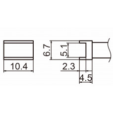HAKKO T15-1002 Tunnel size 5.1x10.4 soldering tip for handpiece FM-2027 and FM-2028