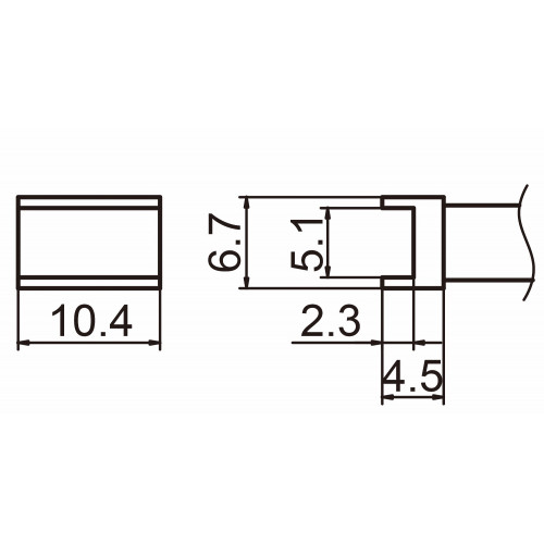 HAKKO T15-1002 Tunnel size 5.1x10.4 soldering tip for handpiece FM-2027 and FM-2028