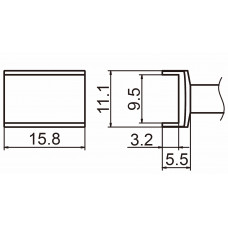 HAKKO T15-1004 Tunnel size 9.5x15.8 soldering tip for handpiece FM-2027 and FM-2028