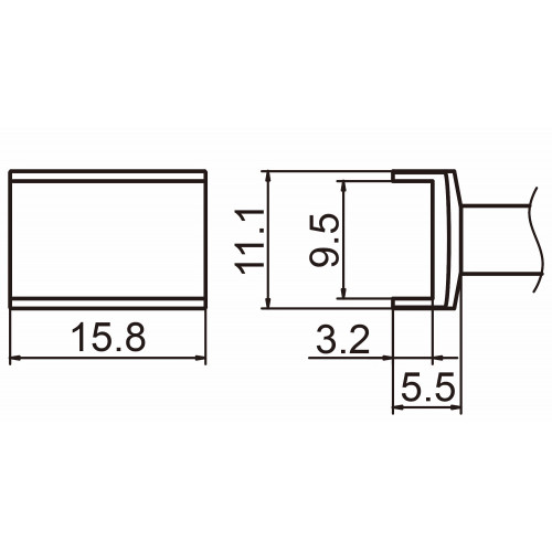 HAKKO T15-1004 Tunnel size 9.5x15.8 soldering tip for handpiece FM-2027 and FM-2028 HAKKO T15-1004 Tunnel size 9.5x15.8 soldering tip for handpiece FM-2027 and FM-2028
