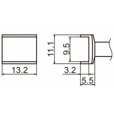 HAKKO T15-1005 Tunnel size 9.5x13.2 soldering tip for handpiece FM-2027 and FM-2028
