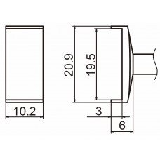 HAKKO T15-1008 Tunnel size 19.5x10.2 soldering tip for handpiece FM-2027 and FM-2028
