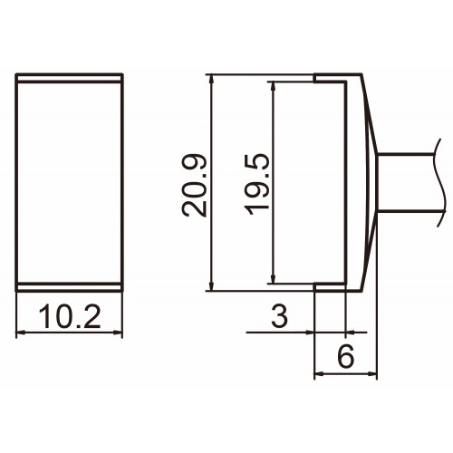 HAKKO T15-1008 Tunnel size 19.5x10.2 soldering tip for handpiece FM-2027 and FM-2028