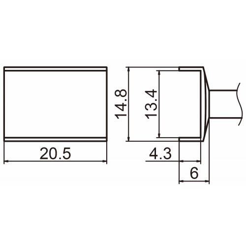 HAKKO T15-1009 Tunnel size 13.4x20.5 soldering tip for handpiece FM-2027 and FM-2028 HAKKO T15-1009 Tunnel size 13.4x20.5 soldering tip for handpiece FM-2027 and FM-2028
