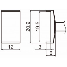 HAKKO T15-1010 Tunnel size 19.5x12 soldering tip for handpiece FM-2027 and FM-2028