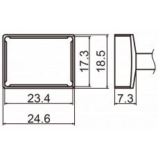 HAKKO T15-1205 Quad size 23.4x17.3 soldering tip for handpiece FM-2027 and FM-2028