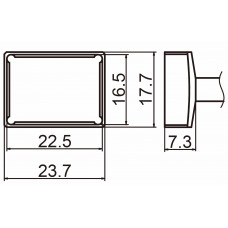 HAKKO T15-1206 Quad size 22.5x16.5 soldering tip for handpiece FM-2027 and FM-2028