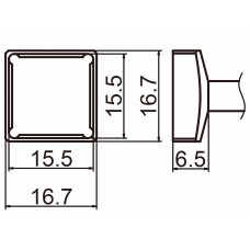 HAKKO T15-1207 Quad size 15.5x15.5 soldering tip for handpiece FM-2027 and FM-2028