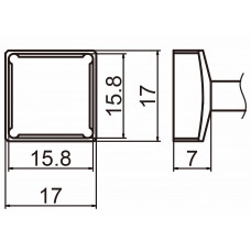 HAKKO T15-1208 Quad size 15.8x15.8 soldering tip for handpiece FM-2027 and FM-2028