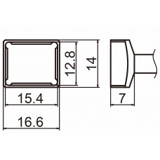 HAKKO T15-1210 Quad size 15.4x12.8 soldering tip for handpiece FM-2027 and FM-2028