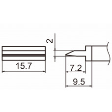 HAKKO T15-1402 Shape Spatula soldering tip for handpiece FM-2027 and FM-2028