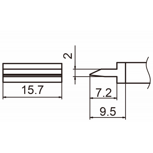 HAKKO T15-1402 Shape Spatula soldering tip for handpiece FM-2027 and FM-2028