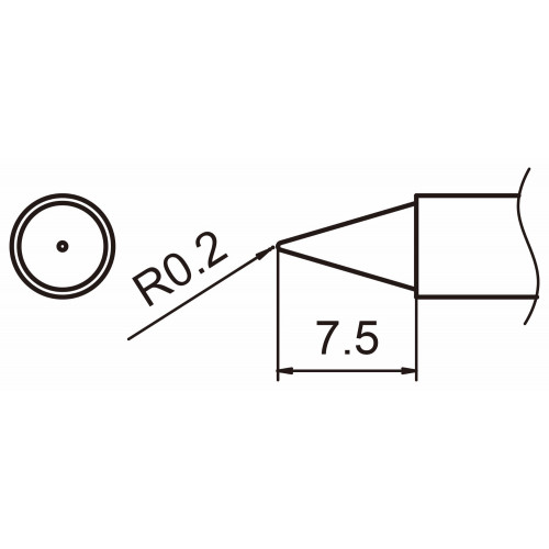 HAKKO T15-B Shape - B soldering tip for handpiece FM-2027 and FM-2028