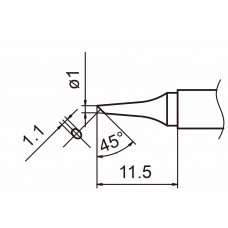 HAKKO T15-BC1 Shape-1BC soldering tip for handpiece FM-2027 and FM-2028