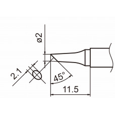 HAKKO T15-BC2 Shape-2BC soldering tip for handpiece FM-2027 and FM-2028
