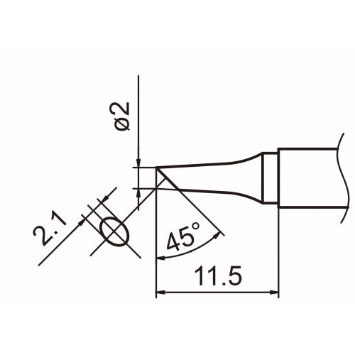 HAKKO T15-BC2 Shape-2BC soldering tip for handpiece FM-2027 and FM-2028
