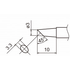 HAKKO T15-BC3 Shape-3BC soldering tip for handpiece FM-2027 and FM-2028