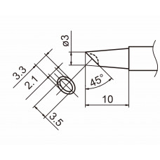 HAKKO T15-BCM3 Shape-3BC Bevel with indent soldering tip for handpiece FM-2027 and FM-2028
