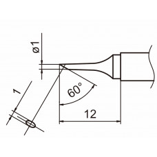 HAKKO T15-C1 Shape-1C soldering tip for handpiece FM-2027 and FM-2028