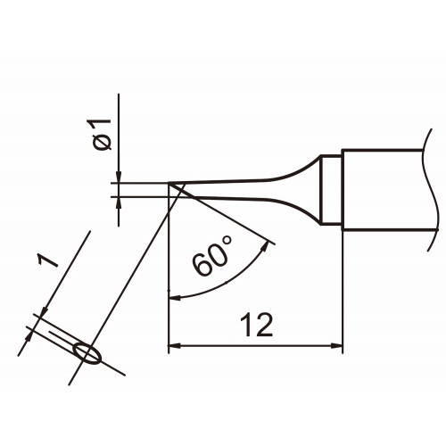 HAKKO T15-C1 Shape-1C soldering tip for handpiece FM-2027 and FM-2028 HAKKO T15-C1 Shape-1C soldering tip for handpiece FM-2027 and FM-2028