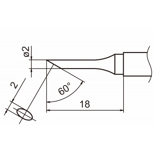HAKKO T15-CF2 Shape-2C soldering tip for handpiece FM-2027 and FM-2028 HAKKO T15-CF2 Shape-2C soldering tip for handpiece FM-2027 and FM-2028