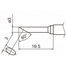 HAKKO T15-CF3 Shape-3C soldering tip for handpiece FM-2027 and FM-2028