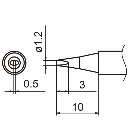 HAKKO T15-D12 Shape-1.2D soldering tip for handpiece FM-2027 and FM-2028 HAKKO T15-D12 Shape-1.2D soldering tip for handpiece FM-2027 and FM-2028