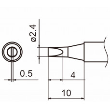 HAKKO T15-D24 Shape-2.4D soldering tip for handpiece FM-2027 and FM-2028