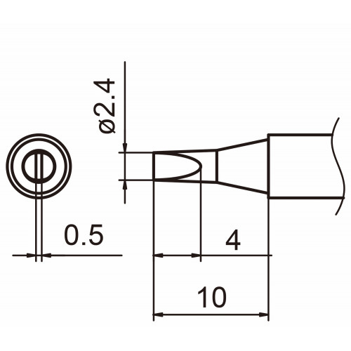 HAKKO T15-D24 Shape-2.4D soldering tip for handpiece FM-2027 and FM-2028 HAKKO T15-D24 Shape-2.4D soldering tip for handpiece FM-2027 and FM-2028