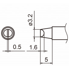 HAKKO T15-D32 Shape-3.2D soldering tip for handpiece FM-2027 and FM-2028 (Svendita)