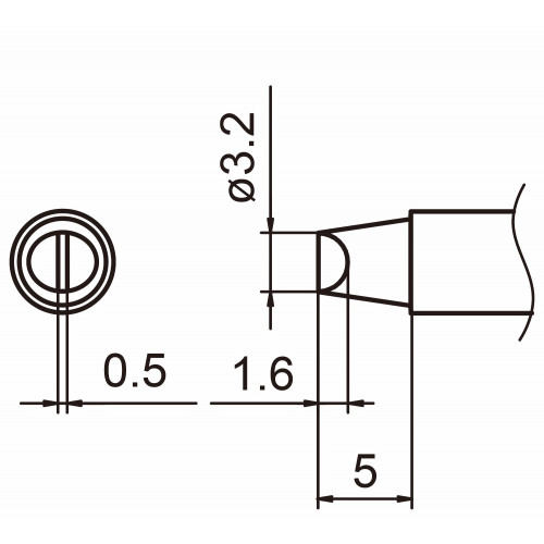 HAKKO T15-D32 Shape-3.2D soldering tip for handpiece FM-2027 and FM-2028 (Svendita) HAKKO T15-D32 Shape-3.2D soldering tip for handpiece FM-2027 and FM-2028 (Svendita)