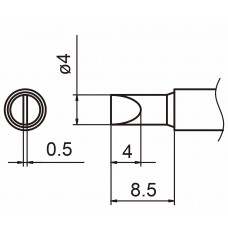 HAKKO T15-D4 Shape-4D soldering tip for handpiece FM-2027 and FM-2028
