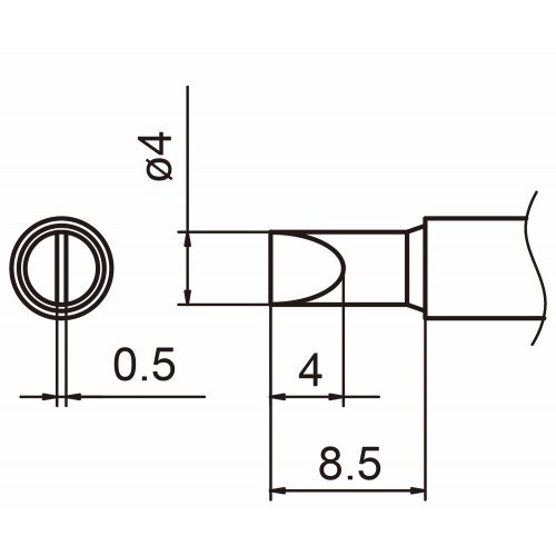 HAKKO T15-D4 Shape-4D soldering tip for handpiece FM-2027 and FM-2028