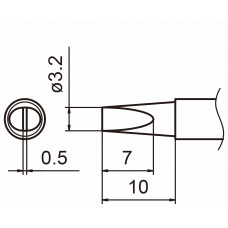 HAKKO T15-DL32 Shape-3.2D Long soldering tip for handpiece FM-2027 and FM-2028